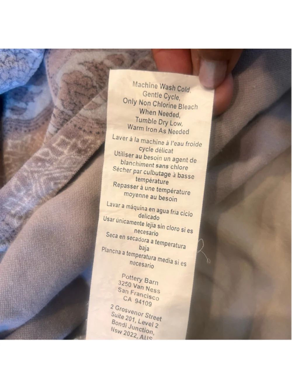Pottery Barn Full/Queen Velvet Duvet Cover Beige Gray Medallion Boho Romantic